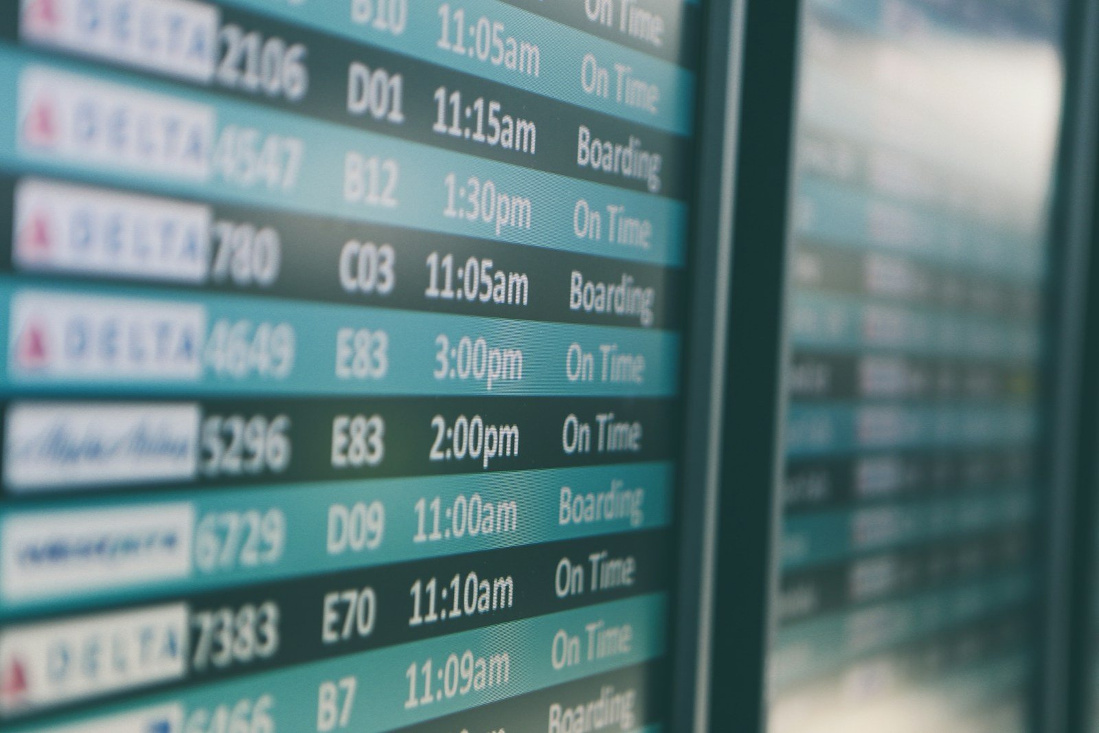 Airport departures flights delay